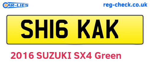 SH16KAK are the vehicle registration plates.