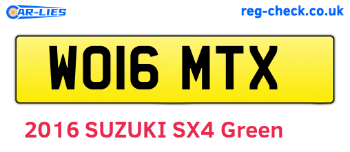 WO16MTX are the vehicle registration plates.