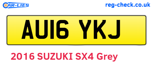 AU16YKJ are the vehicle registration plates.