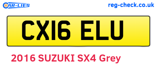 CX16ELU are the vehicle registration plates.
