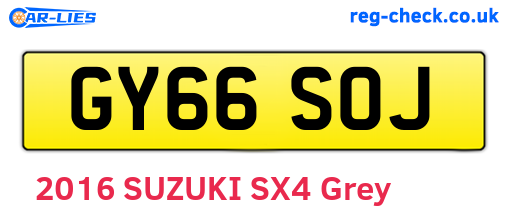 GY66SOJ are the vehicle registration plates.
