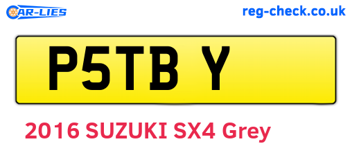 P5TBY are the vehicle registration plates.