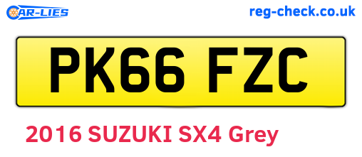 PK66FZC are the vehicle registration plates.