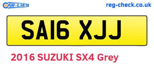SA16XJJ are the vehicle registration plates.