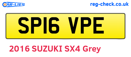SP16VPE are the vehicle registration plates.