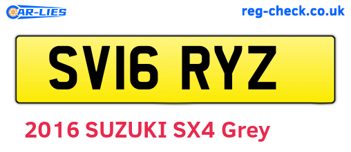 SV16RYZ are the vehicle registration plates.