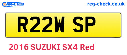R22WSP are the vehicle registration plates.