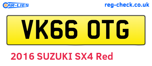 VK66OTG are the vehicle registration plates.