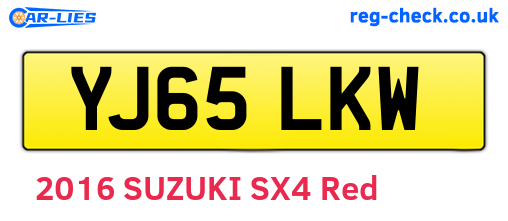 YJ65LKW are the vehicle registration plates.