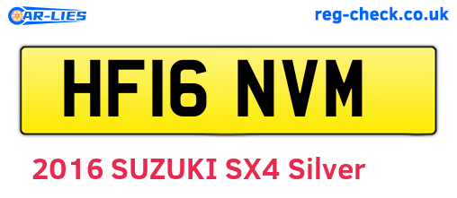 HF16NVM are the vehicle registration plates.