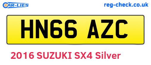 HN66AZC are the vehicle registration plates.