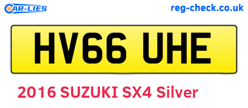 HV66UHE are the vehicle registration plates.