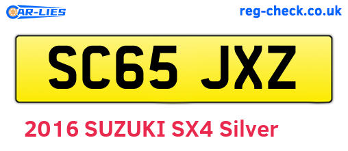 SC65JXZ are the vehicle registration plates.