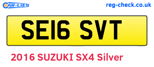 SE16SVT are the vehicle registration plates.