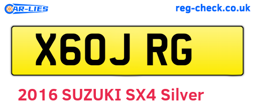 X60JRG are the vehicle registration plates.