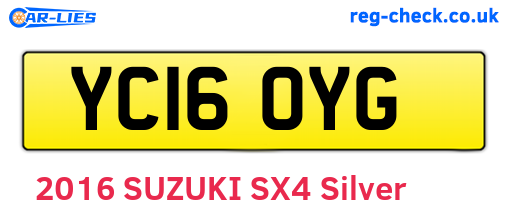 YC16OYG are the vehicle registration plates.