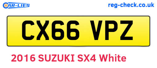 CX66VPZ are the vehicle registration plates.
