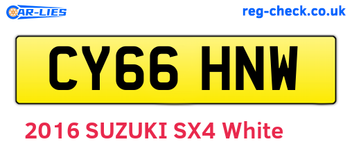 CY66HNW are the vehicle registration plates.