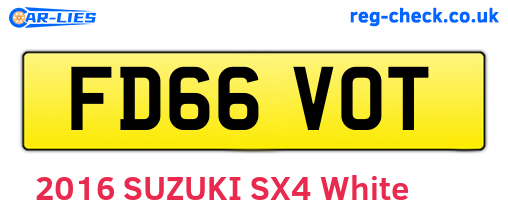 FD66VOT are the vehicle registration plates.