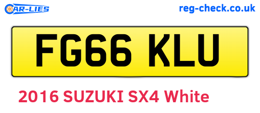 FG66KLU are the vehicle registration plates.