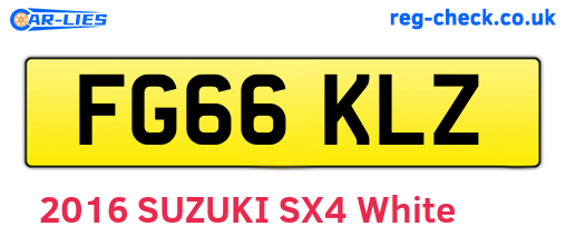 FG66KLZ are the vehicle registration plates.