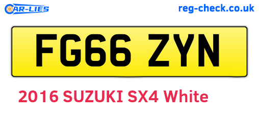 FG66ZYN are the vehicle registration plates.