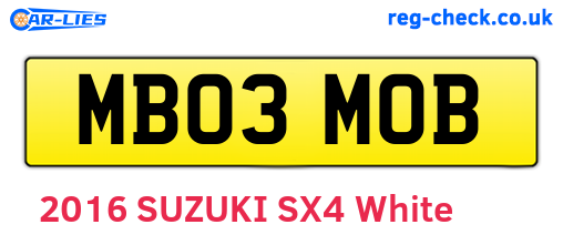 MB03MOB are the vehicle registration plates.