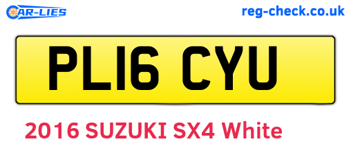 PL16CYU are the vehicle registration plates.