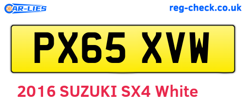 PX65XVW are the vehicle registration plates.