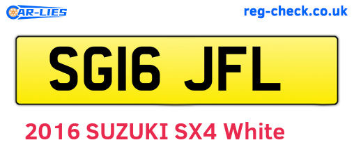 SG16JFL are the vehicle registration plates.