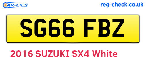 SG66FBZ are the vehicle registration plates.
