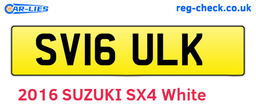 SV16ULK are the vehicle registration plates.