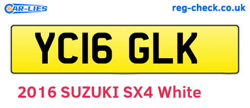 YC16GLK are the vehicle registration plates.