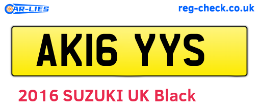 AK16YYS are the vehicle registration plates.