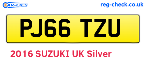 PJ66TZU are the vehicle registration plates.