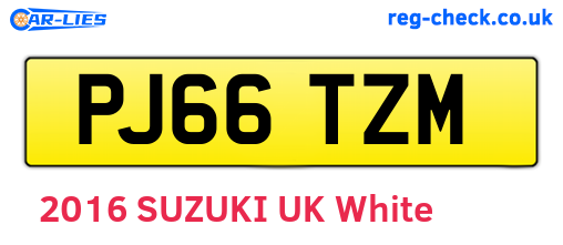 PJ66TZM are the vehicle registration plates.