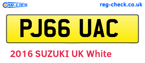 PJ66UAC are the vehicle registration plates.