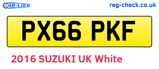 PX66PKF are the vehicle registration plates.