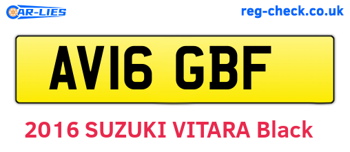 AV16GBF are the vehicle registration plates.