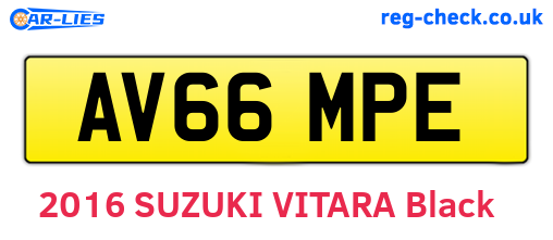 AV66MPE are the vehicle registration plates.