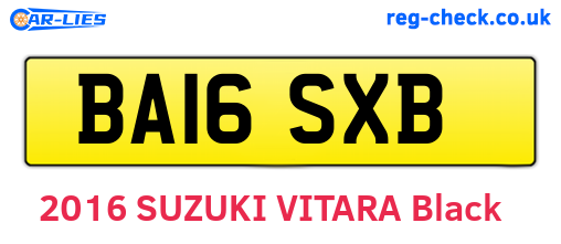 BA16SXB are the vehicle registration plates.