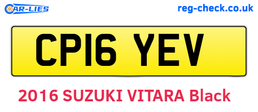 CP16YEV are the vehicle registration plates.