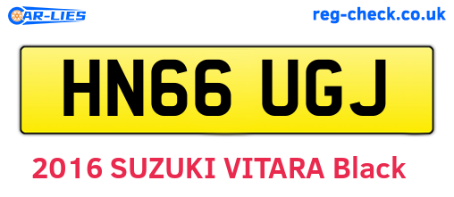 HN66UGJ are the vehicle registration plates.