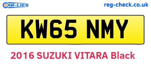 KW65NMY are the vehicle registration plates.