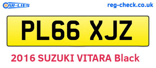 PL66XJZ are the vehicle registration plates.