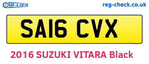 SA16CVX are the vehicle registration plates.