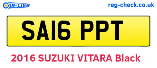 SA16PPT are the vehicle registration plates.