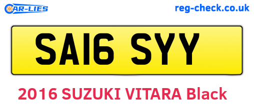 SA16SYY are the vehicle registration plates.