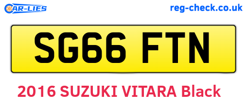 SG66FTN are the vehicle registration plates.