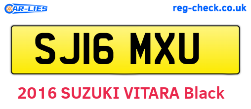 SJ16MXU are the vehicle registration plates.